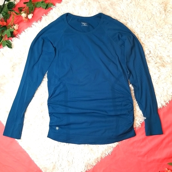 Athleta Tops - Athleta Speedlight Coastal Teal Blue Green Long Sleeve Workout Shirt Sz M RefA84